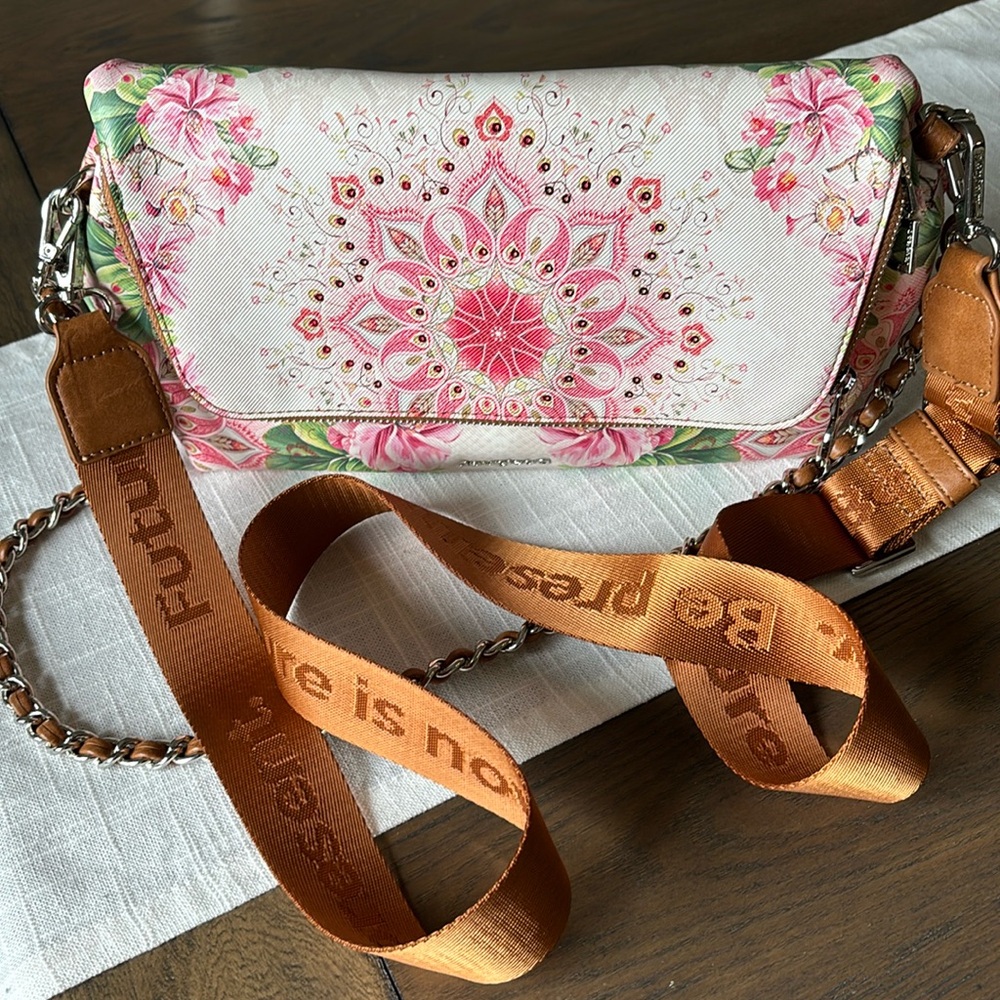 Desigual BOLS_FLOWER Valkyria Venecia Shoulder Bag with long strap and chain - Picture 9 of 15